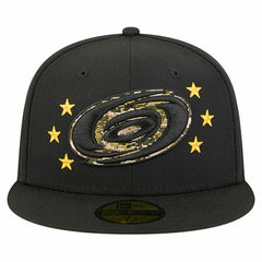 Carolina Hurricanes New Era Military Appreciation Digital Camo Stars 59FIFTY Fitted Hat Black