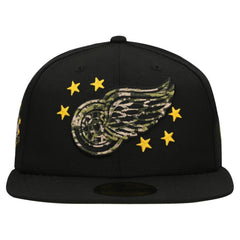 Detroit Red Wings New Era Military Appreciation Digital Camo Stars 59FIFTY Fitted Hat Black