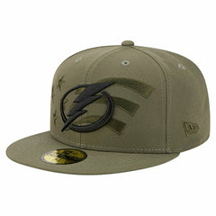 Tampa Bay Lightning New Era Military Appreciation Flag 59FIFTY Fitted Hat Olive