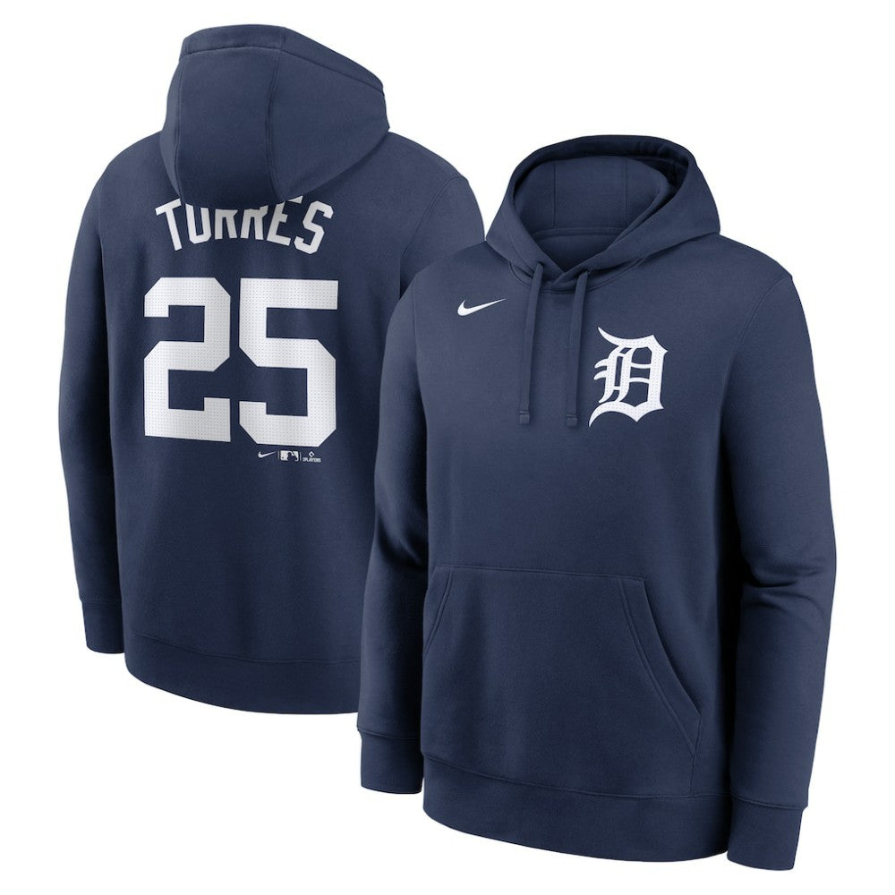 Gleyber Torres Detroit Tigers Player Name & Number Club Fleece Pullover Hoodie Navy | Nike