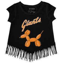 San Francisco Giants Tiny Turnip Girls Youth Balloon Dog Fringe T-Shirt Black