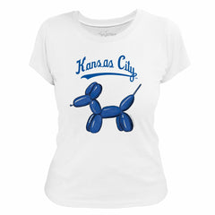 Kansas City Royals Tiny Turnip Women's Balloon Dog T-Shirt White