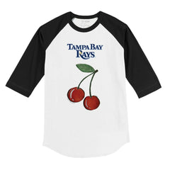 Tampa Bay Rays Tiny Turnip Youth Cherries 3/4-Sleeve Raglan Baseball T-Shirt White