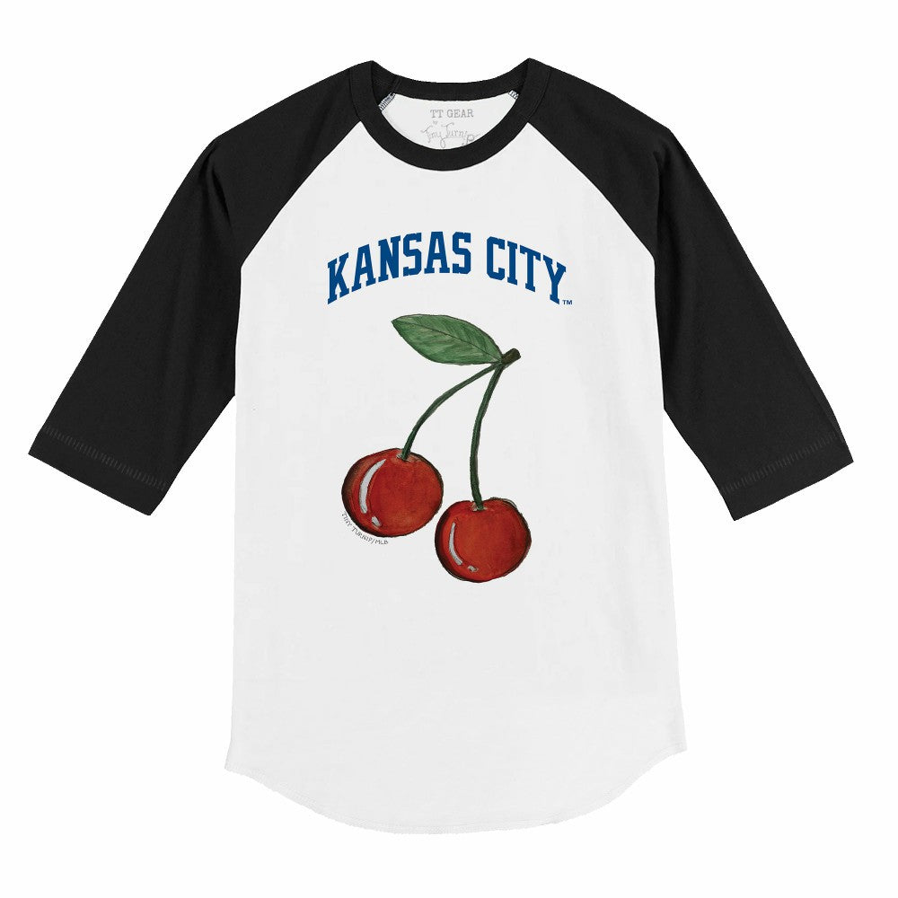 Kansas City Royals Tiny Turnip Youth Cherries 3/4-Sleeve Raglan Baseball T-Shirt White