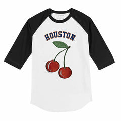 Houston Astros Tiny Turnip Youth Cherries 3/4-Sleeve Raglan Baseball T-Shirt White