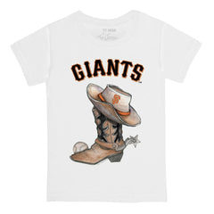 San Francisco Giants Tiny Turnip Youth Cowboy Boot T-Shirt White