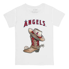 Los Angeles Angels Tiny Turnip Youth Cowboy Boot T-Shirt White