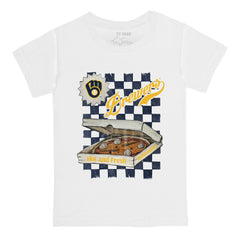 Milwaukee Brewers Tiny Turnip Youth Pizza T-Shirt White