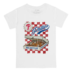 Philadelphia Phillies Tiny Turnip Youth Pizza T-Shirt White