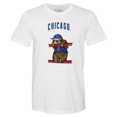 Chicago Cubs Tiny Turnip Unisex Sloth T-Shirt White