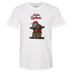 St. Louis Cardinals Tiny Turnip Unisex Sloth T-Shirt White