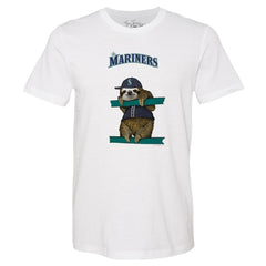 Seattle Mariners Tiny Turnip Unisex Sloth T-Shirt White