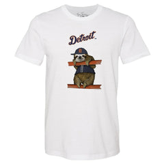 Detroit Tigers Tiny Turnip Unisex Sloth T-Shirt White