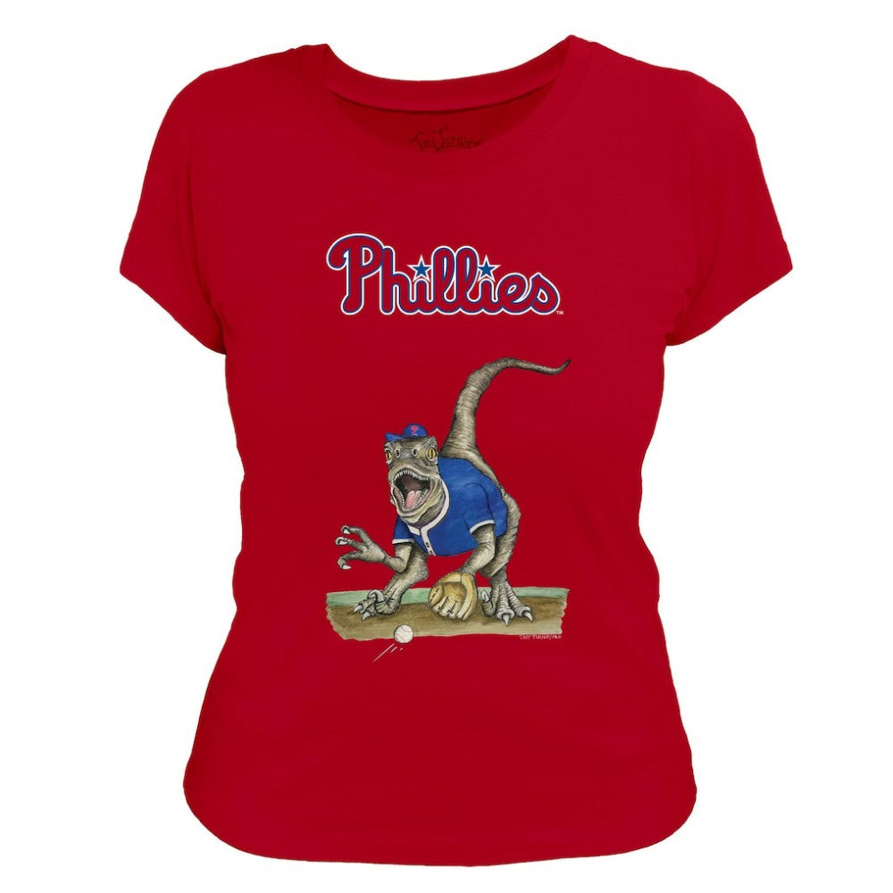 Philadelphia Phillies Tiny Turnip Women's Velociraptor T-Shirt Red