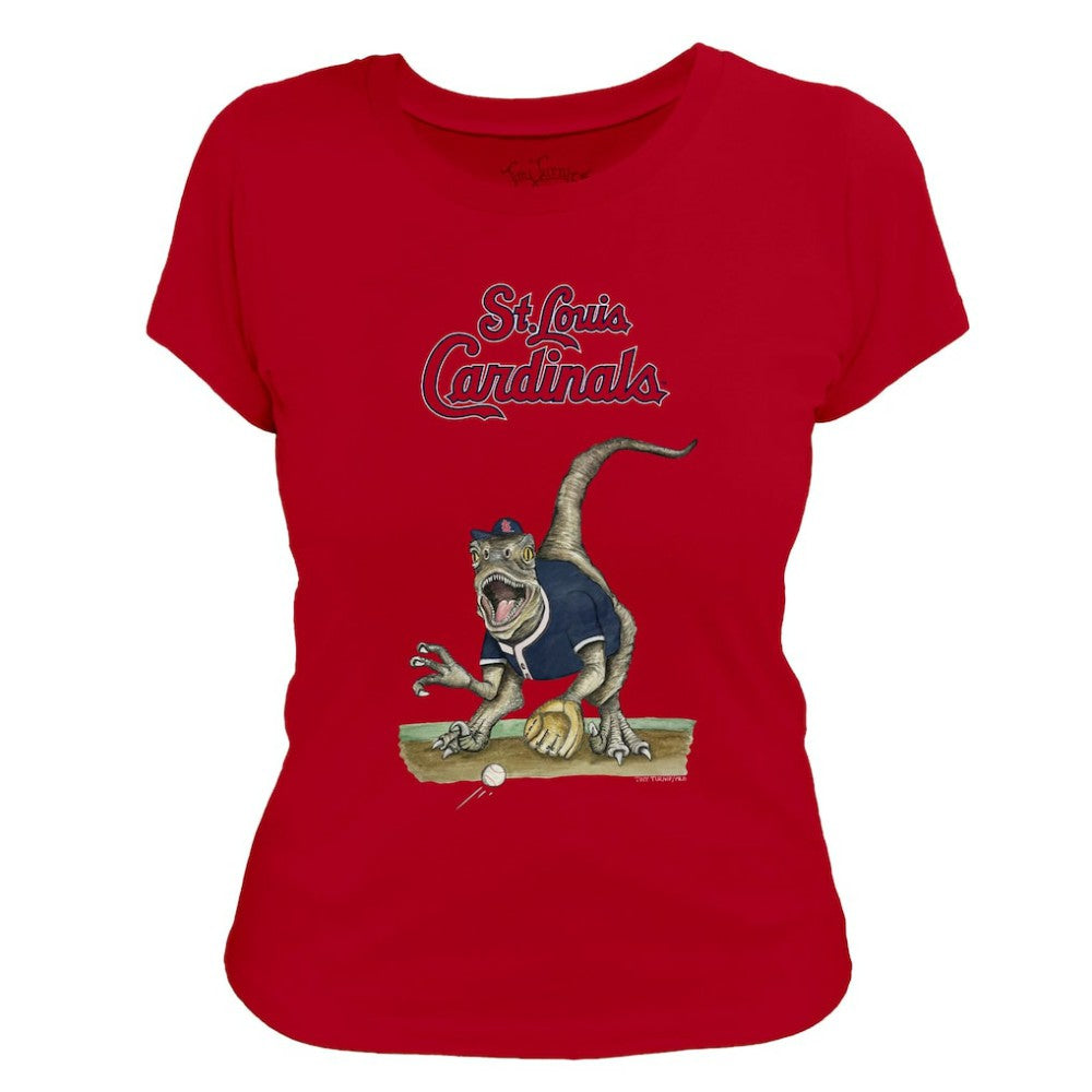 St. Louis Cardinals Tiny Turnip Women's Velociraptor T-Shirt Red