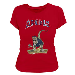 Los Angeles Angels Tiny Turnip Women's Velociraptor T-Shirt Red