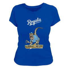 Kansas City Royals Tiny Turnip Women's Velociraptor T-Shirt Royal