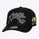Los Angeles Kings Mitchell & Ness x Just Don Wave Script Pro Strapback Hat Black