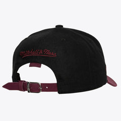 Detroit Red Wings Mitchell & Ness x Just Don Wave Script Pro Strapback Hat Black/Maroon
