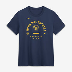 Milwaukee Brewers Women's Authentic Collection Early Work Tri-Blend Dri-FIT T-Shirt Navy | Nike