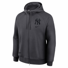 New York Yankees Authentic Collection Player Raglan Dri-FIT Full-Zip Hoodie Anthracite | Nike