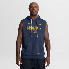 Milwaukee Brewers Authentic Collection Standard Issue Dri-FIT Sleeveless Hoodie Navy | Nike