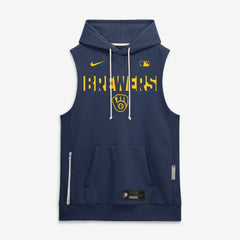 Milwaukee Brewers Authentic Collection Standard Issue Dri-FIT Sleeveless Hoodie Navy | Nike