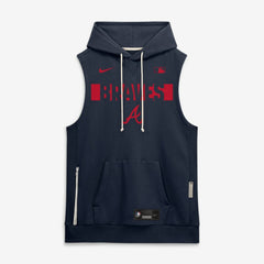 Atlanta Braves Authentic Collection Standard Issue Dri-FIT Sleeveless Hoodie Navy | Nike