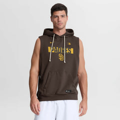 San Diego Padres Authentic Collection Standard Issue Dri-FIT Sleeveless Hoodie Brown | Nike