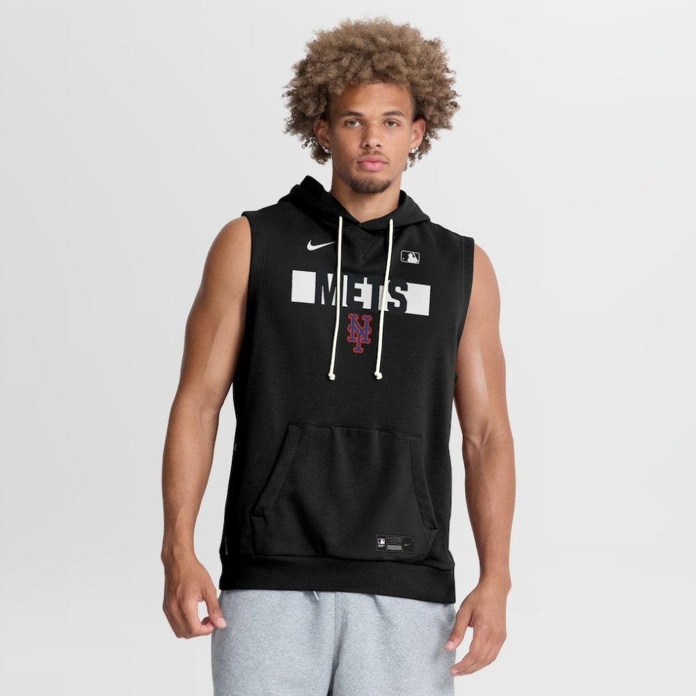 New York Mets Authentic Collection Standard Issue Dri-FIT Sleeveless Hoodie Black | Nike
