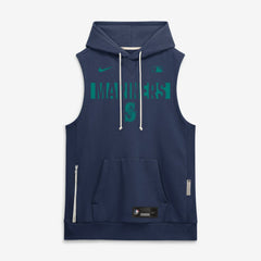 Seattle Mariners Authentic Collection Standard Issue Dri-FIT Sleeveless Hoodie Navy | Nike