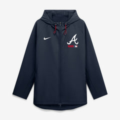 Atlanta Braves Authentic Collection Raglan Therma-FIT Full-Zip Hooded Jacket Blue | Nike