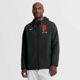 San Francisco Giants Authentic Collection Raglan Therma-FIT Full-Zip Hooded Jacket Black | Nike