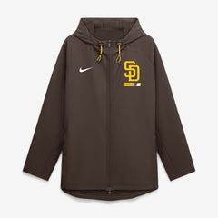 San Diego Padres Authentic Collection Raglan Therma-FIT Full-Zip Hooded Jacket Brown | Nike