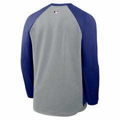 Los Angeles Dodgers Authentic Collection Raglan Dri-FIT Sweatshirt Heather Charcoal | Nike
