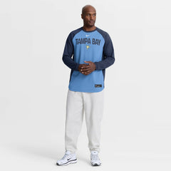 Tampa Bay Rays Authentic Collection Raglan Dri-FIT Sweatshirt Light Blue | Nike