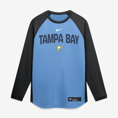 Tampa Bay Rays Authentic Collection Raglan Dri-FIT Sweatshirt Light Blue | Nike