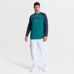 Seattle Mariners Authentic Collection Raglan Dri-FIT Sweatshirt Teal | Nike