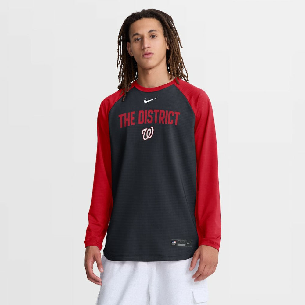 Washington Nationals Authentic Collection Raglan Dri-FIT Sweatshirt Navy | Nike