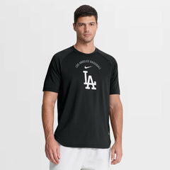 Los Angeles Dodgers Authentic Collection Batting Practice Pre-Game Raglan Dri-FIT Top Black | Nike
