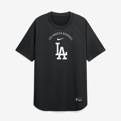 Los Angeles Dodgers Authentic Collection Batting Practice Pre-Game Raglan Dri-FIT Top Black | Nike