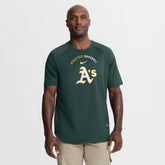 Athletics Authentic Collection Batting Practice Pre-Game Raglan Dri-FIT Top Green | Nike
