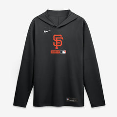 San Francisco Giants Authentic Collection Dri-FIT Long Sleeve Hooded T-Shirt Black | Nike