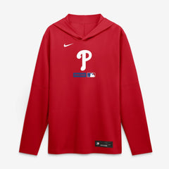 Philadelphia Phillies Authentic Collection Dri-FIT Long Sleeve Hooded T-Shirt Red | Nike
