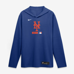 New York Mets Authentic Collection Dri-FIT Long Sleeve Hooded T-Shirt Royal | Nike