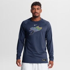 Tampa Bay Rays Authentic Collection Game Time Raglan Long Sleeve T-Shirt Navy | Nike