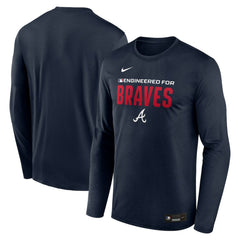 Atlanta Braves Authentic Collection Legend Dri-FIT Long Sleeve T-Shirt Navy | Nike
