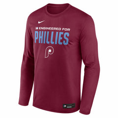 Philadelphia Phillies Authentic Collection Legend Dri-FIT Long Sleeve T-Shirt Burgundy | Nike