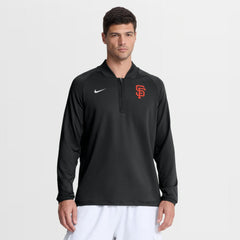 San Francisco Giants Authentic Collection Dri-FIT Raglan Half-Zip Pullover Black | Nike