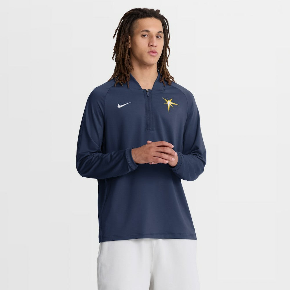 Tampa Bay Rays Authentic Collection Dri-FIT Raglan Half-Zip Pullover Navy | Nike